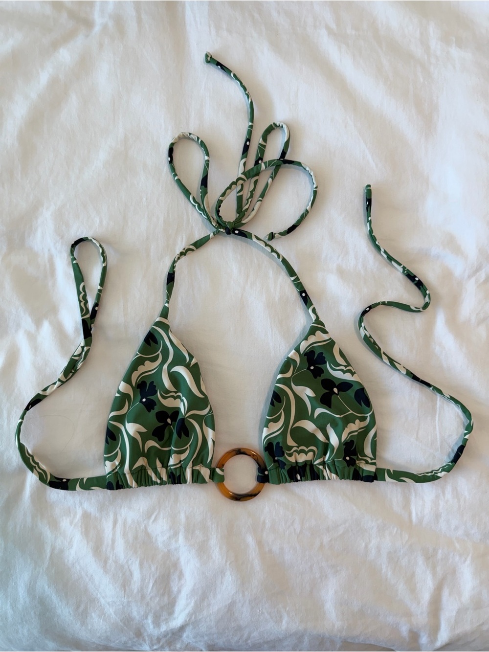 Montce x Jasmine Tookes bikini top green floral size M like new